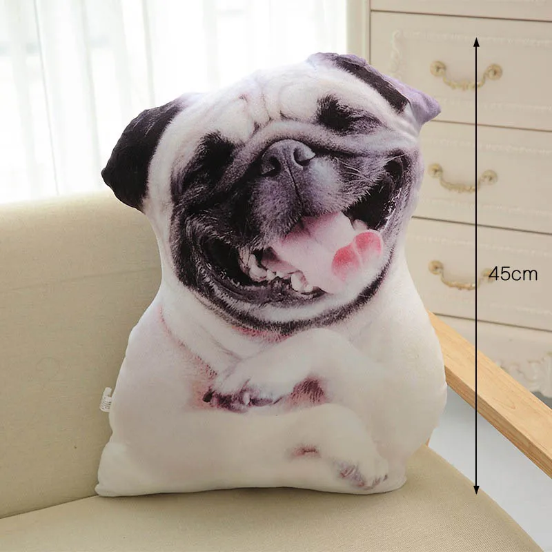 CAMMITEVER 50cm Cute Simulation Dog Plush Toy 3D Printing Stuffed Animal Dog Home Decor Cartoon Sofa Toys Sleeping Pillow Plush