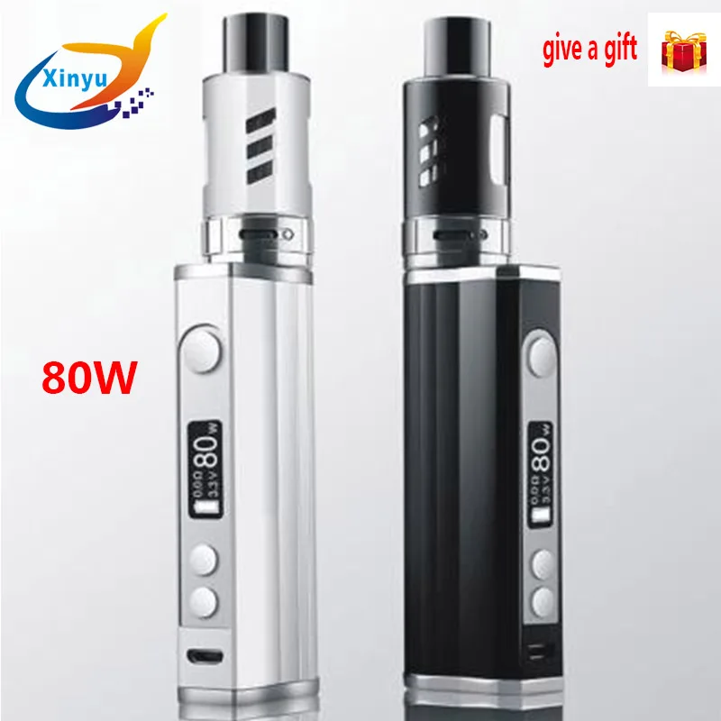 

80w Starter Kit Steam E-Cigarette Kit Smoke Shisha Pen Vaporizer Hookah vaper with 2200mAh Battery 3.0ml Atomizer LED Metal Body