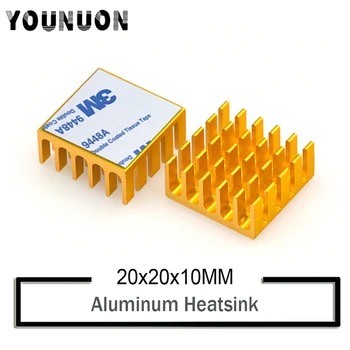 

10Pcs YOUNUON Golden 20mm x 20mm x 10mm Gold Heatsink Cooling Fin Aluminum Heat Sink Radiator Cooler Black Heatsink 20*20*10mm