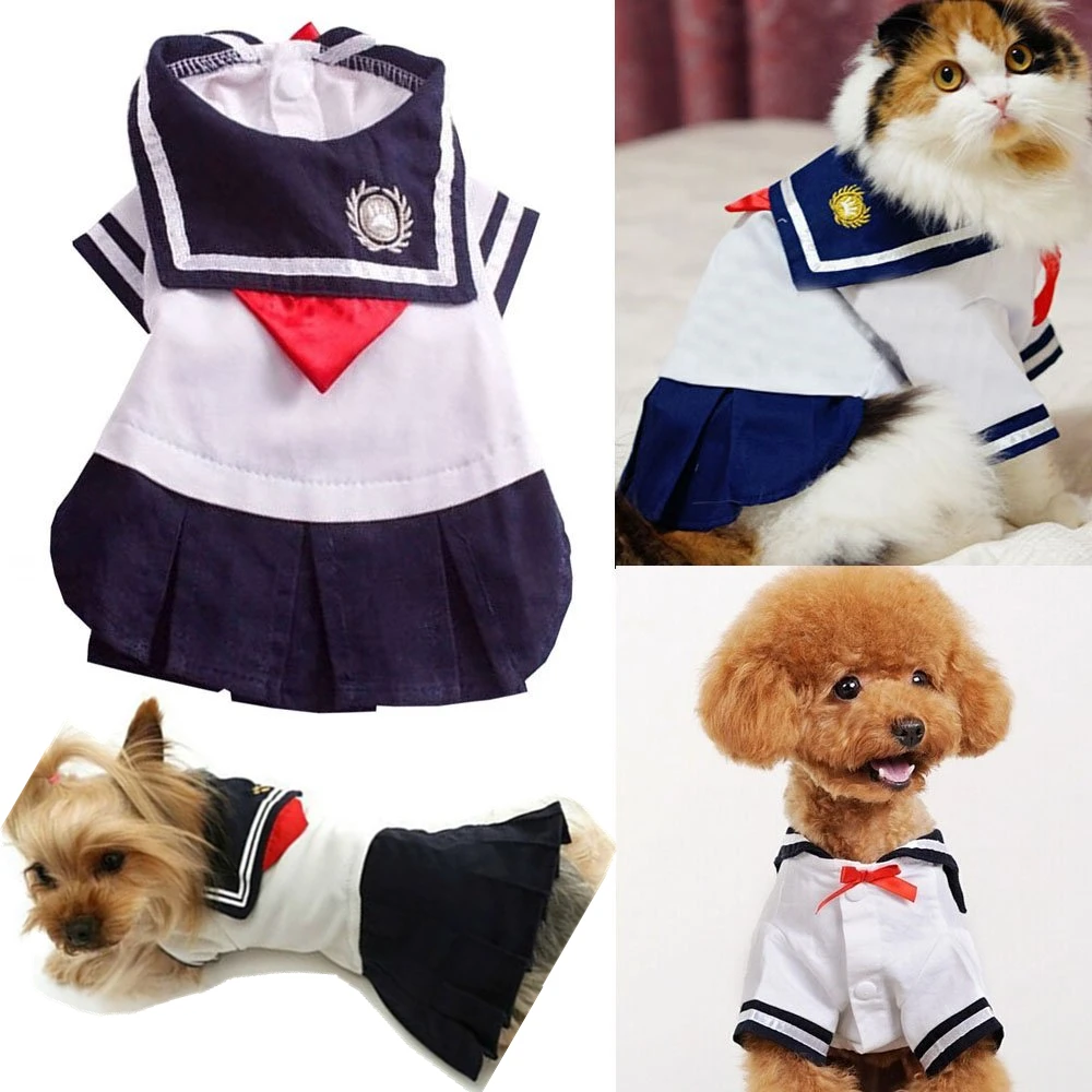 Cute Pet Cat Clothes For Small Cat Costumes Clothes Shirt Cat Dress Skirt Summer Short Sleeve Pets Chihuahua York Supply 30 S1