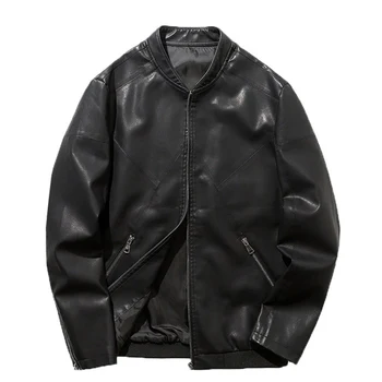 

Motorcycle Leather Jackets Men Autumn Winter Leather Coats Slim Fit Men's Casual Outerwear Big Size M~3XL Black Leather Jacket