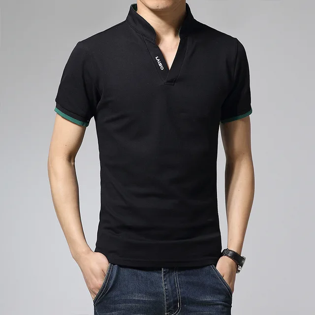 2016 Nueva Marca Para Hombre V Cuello Sólido de Manga