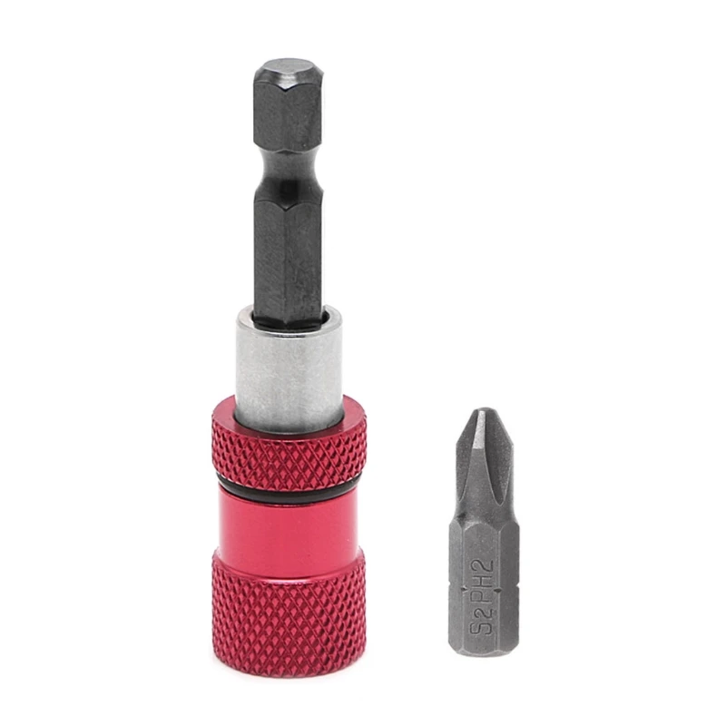 60mm 1/4" Hex Shank Magnetic Drywall Screw Drill Screwdriver Holder With Bits