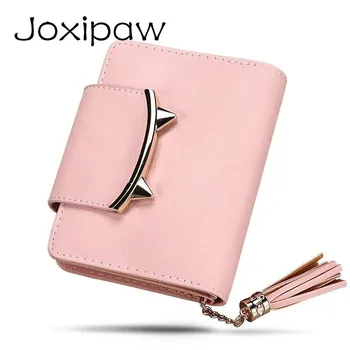

2018 Korean Cute Cat Anime Leather Joxipaw Mini Wallet Women Small Clutch Female Purse Coin Card Holder Dollar Bag Cuzdanhandbag