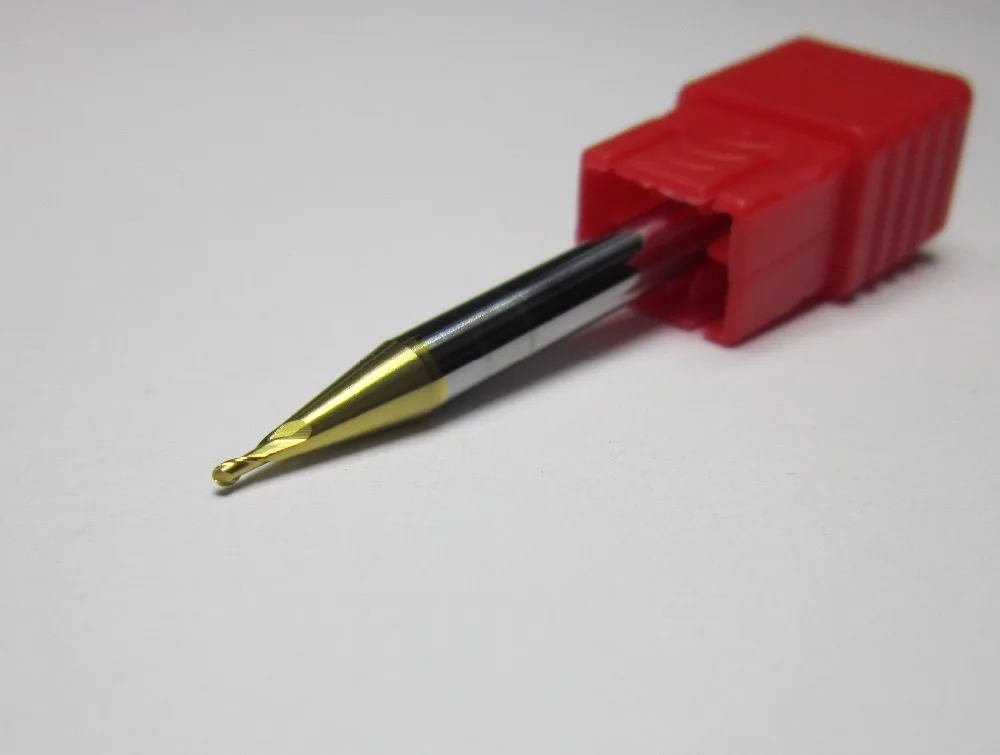 

5PCS DIA=1MM radius 0.5 HRC62 R0.5 2 flutes Tungsten Carbide Ball Nose End Mills CNC milling cutter for metal working wholesale