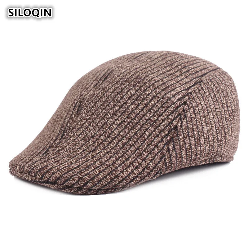 

SILOQIN Autumn Winter Middle-aged Elderly Men's Cotton Berets Keep Warm Thicken Leisure Tourism Motion Hats Casquette Dad's Hat
