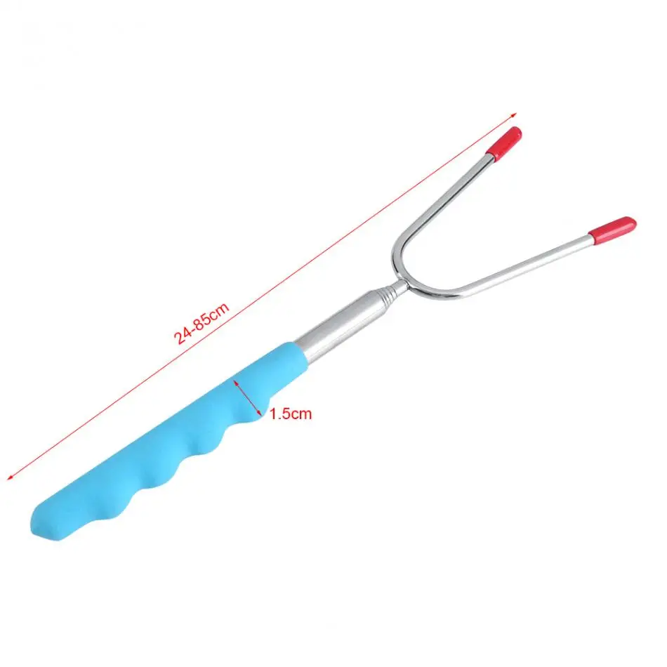 5 шт. барбекю из нержавеющей стали, вилки для барбекю, палочки для хот-догов, вечерние принадлежности для кемпинга, кухонные принадлежности, палочка для жарки, телескопическая вилка для барбекю