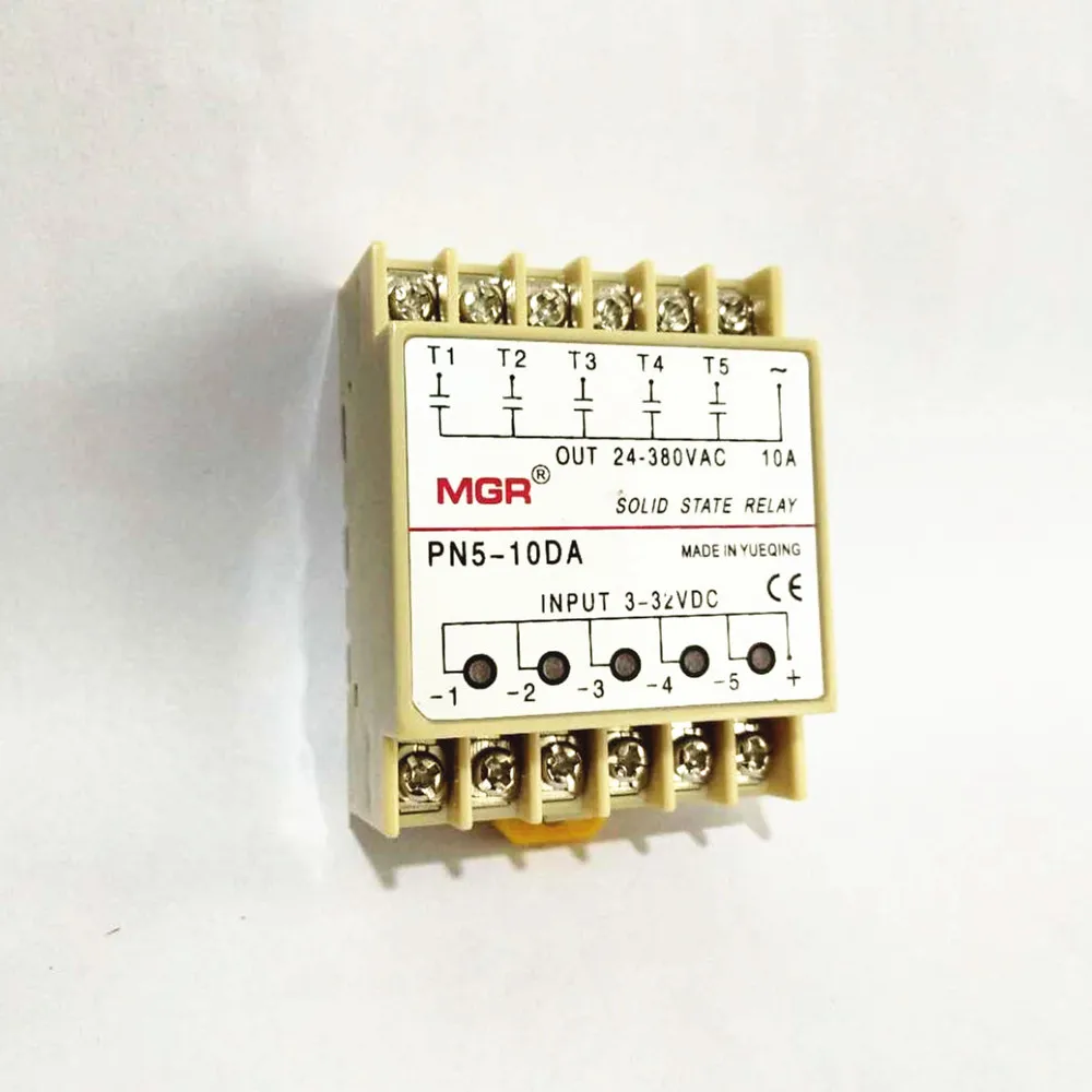 5 каналов 10DA din-рейку монтаж SSR пятиканальный пять вход 3~ 32VDC выход 24~ 380VAC DC твердотельные реле