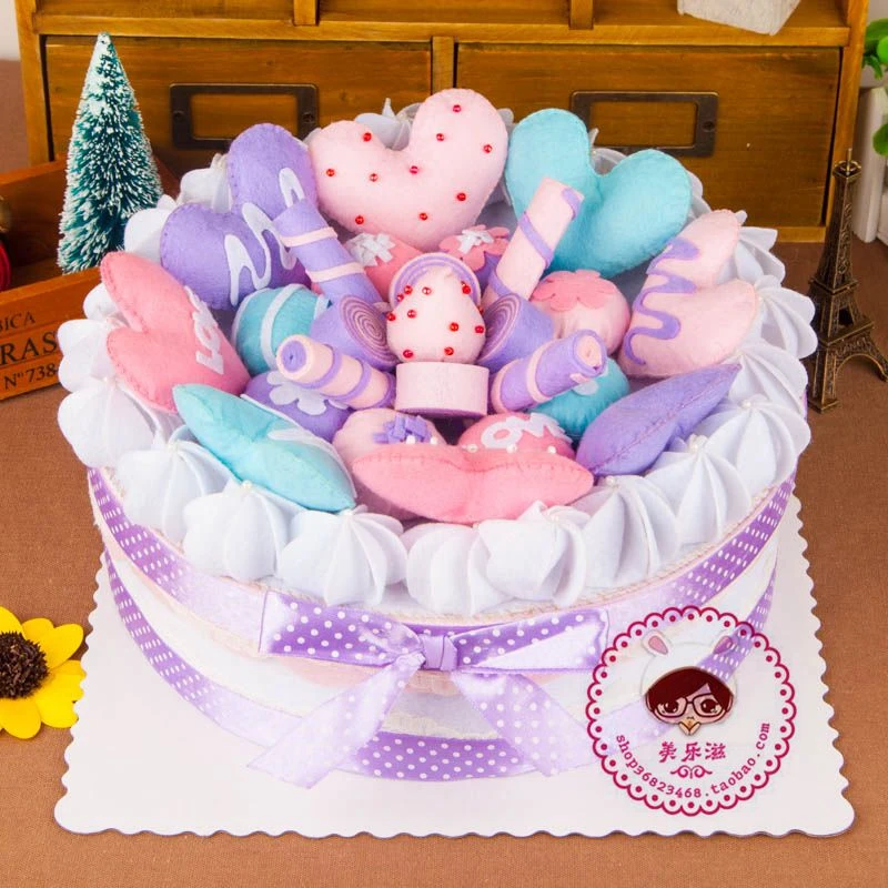 2 Modeles Bricolage Fait Main Tissu Bricolage Gateau Puzzle Assemble Broderie 3d Gateau Pour Cadeaux D Anniversaire Livraison Gratuite Aliexpress