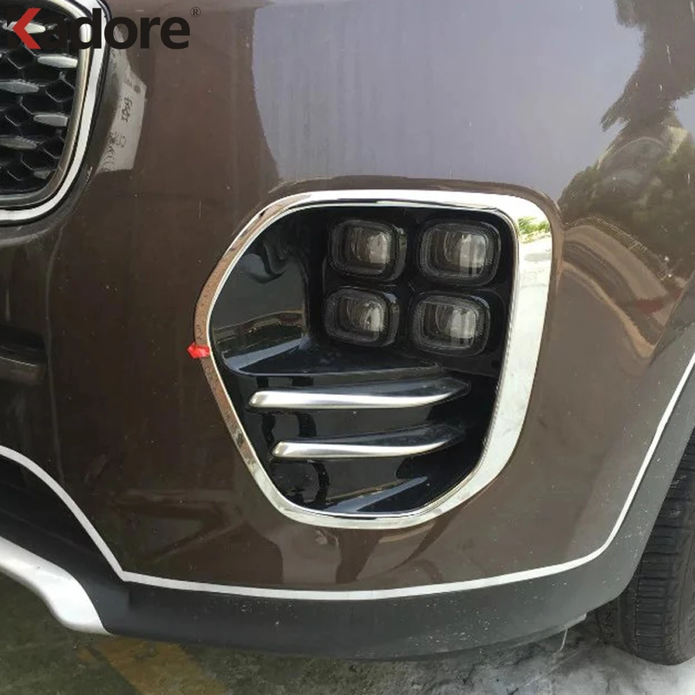 

For Kia Sportage 2017 2018 ABS Chrome Car Front Fog Light Lamp Cover Trim Head Foglight Frame Exterior Accessories Styling
