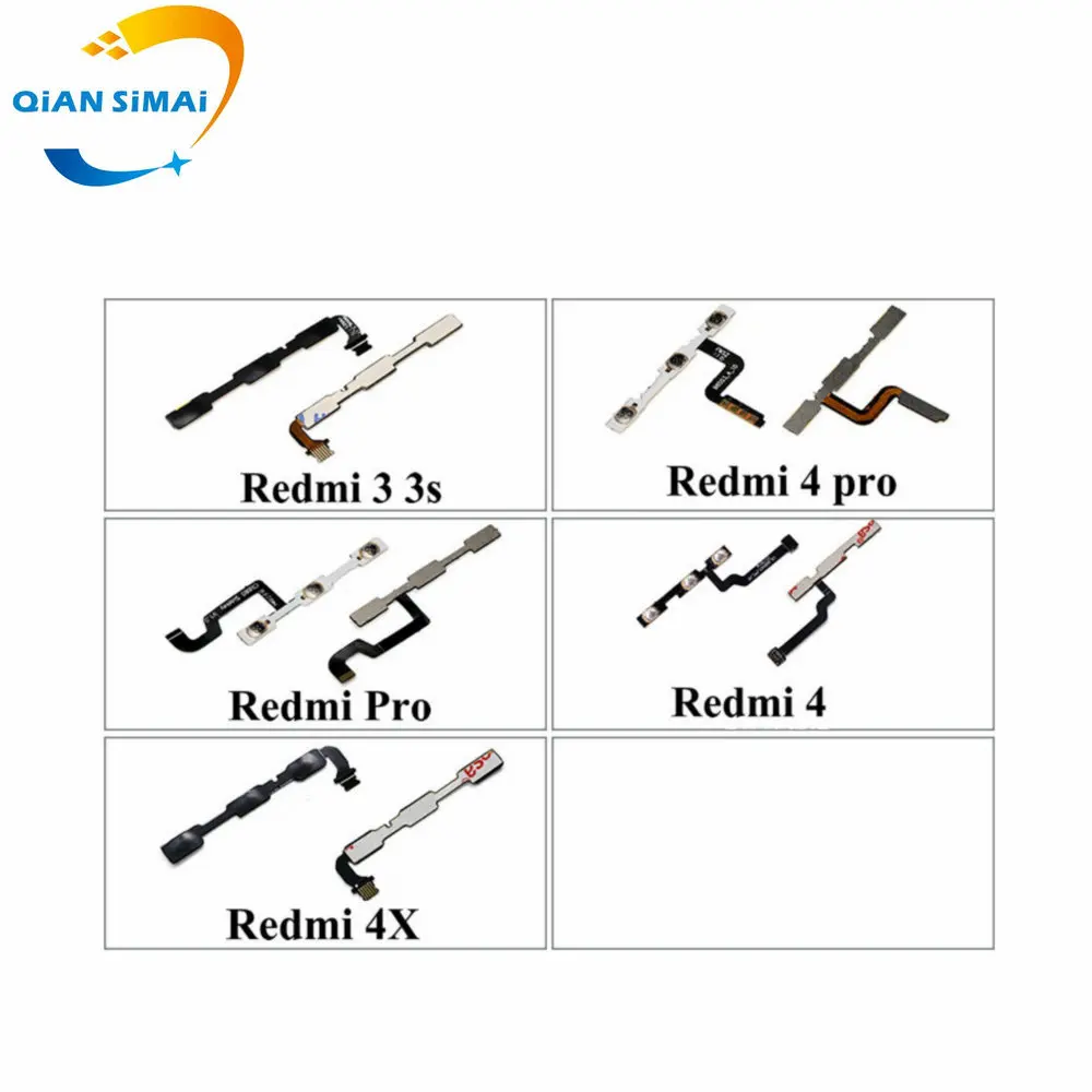 

QiAN SiMAi 1PCS New Volume & power on/off Button flex cable For Xiaomi Redmi Pro 3 3S 4 4Pro 4X 4A Phone