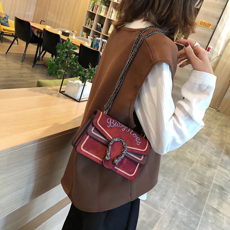 Fashion Design Women Leather Letter Shoulder Bag Female INS Popular Luxury Handbag Chains Crossbody Flap Bolsa For Lady SS3495 (9)