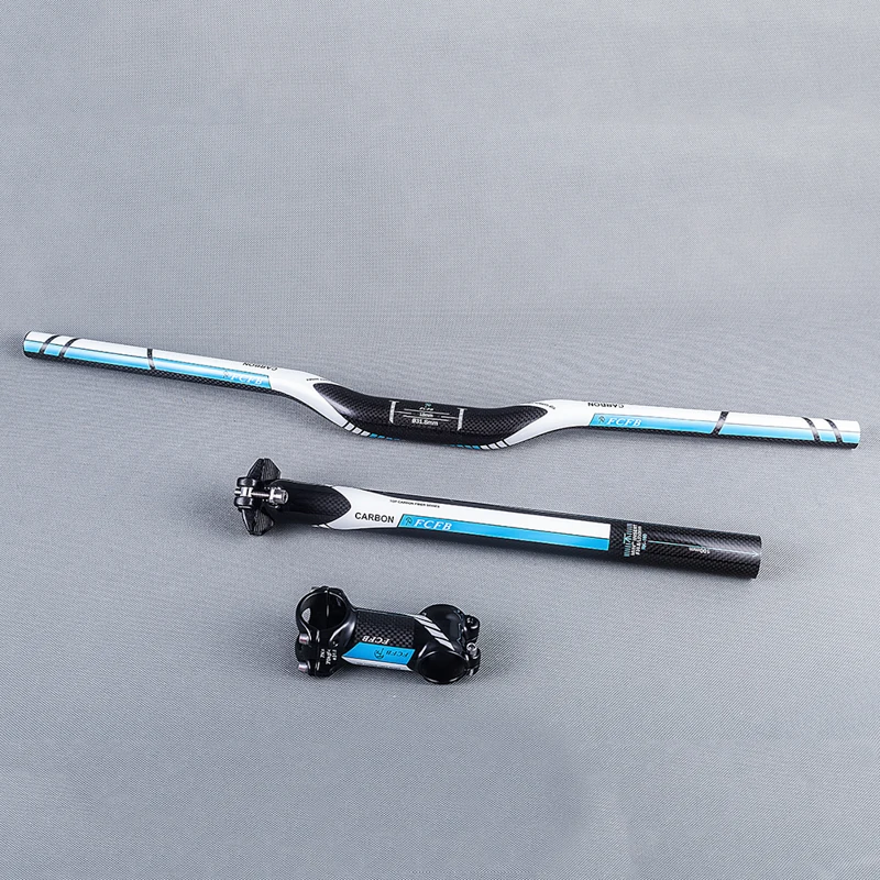 Fcfb ألياف الكربون mtb دراجة أجزاء مجموعة مسطح أو الناهض المقود + الجذعية الكربون + seatpost 3 كيلو معان الزرقاء Fcfb ألياف الكربون mtb دراجة أجزاء مجموعة مسطح أو الناهض المقود + الجذعية الكربون + seatpost 3 كيلو معان الزرقاء