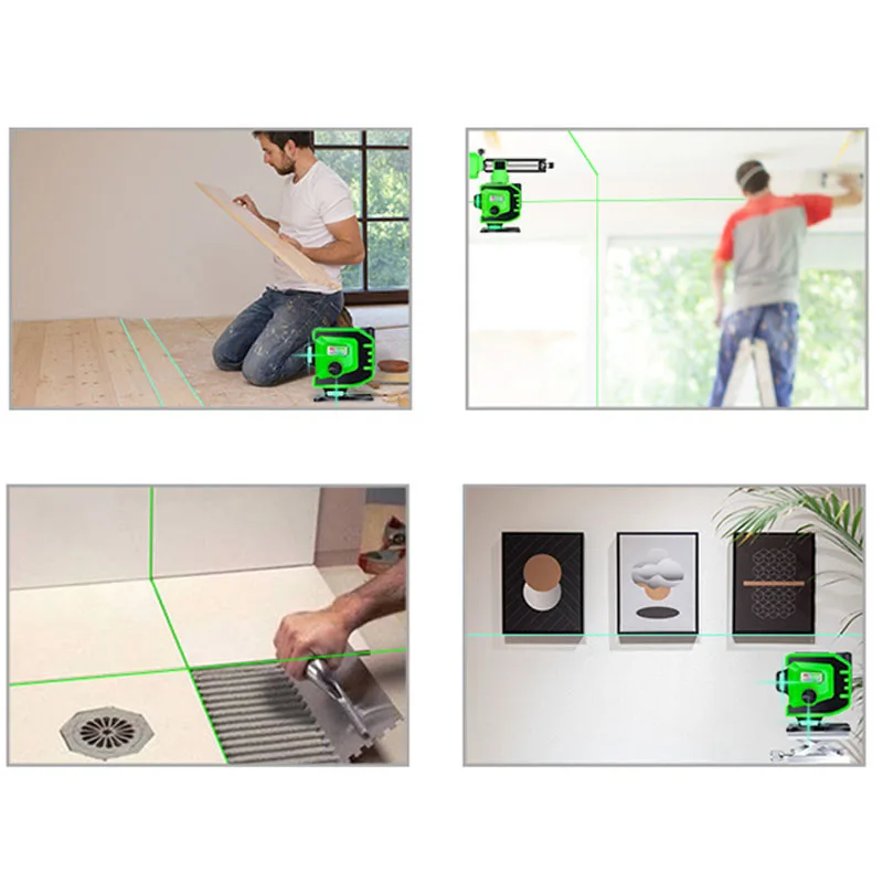 12 Line 3D laser level 360 Vertical And Horizontal Laser Level Self-leveling Cross Line 3D Green Laser Level HR