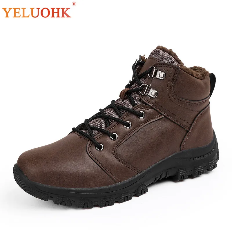 

39-46 Men Boots Big Size Winter Shoes Men Plush Warm Winter Boots Men