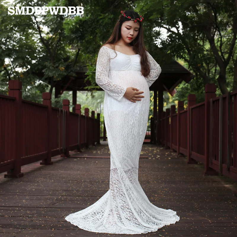 

SMDPPWDBB White Lace Maternity Dresses Maternity Photography Props Maternity Dresses For Photo Shoot Party Plus Size Party Dress