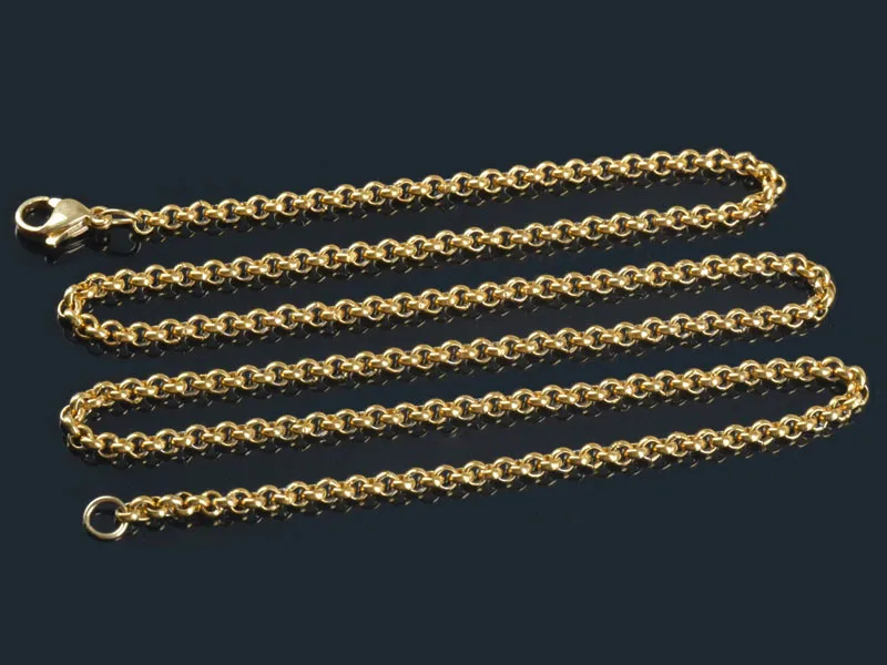 3 мм ширина маленькие Позолоченные/посеребренные ожерелья из нержавеющей стали для мужчин и женщин 12 шт./партия