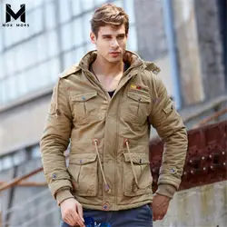 MOK MORS M зимняя новая плюс бархатная Толстая куртка мужская большой размер среднего возраста Повседневная хлопковая с капюшоном мужская