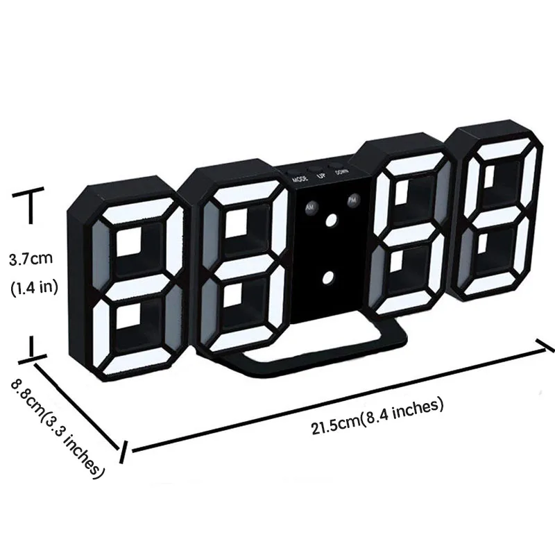 СВЕТОДИОДНЫЙ Цифровой 3D настенные часы 8 Форма электронные цифровые будильники настольные часы для дома гостиная ночник настенные часы