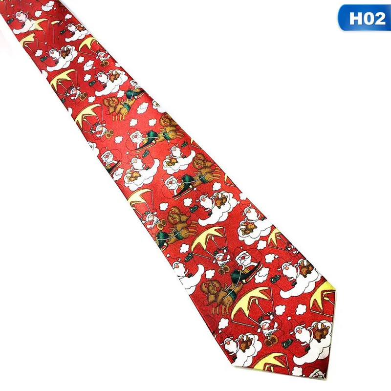 20 стильных рождественских галстуков с рисунком милой Зеленой Елки, новинка, галстук Санта Клауса, снежинки, снеговика, галстук на шею, подарок на год - Цвет: 2