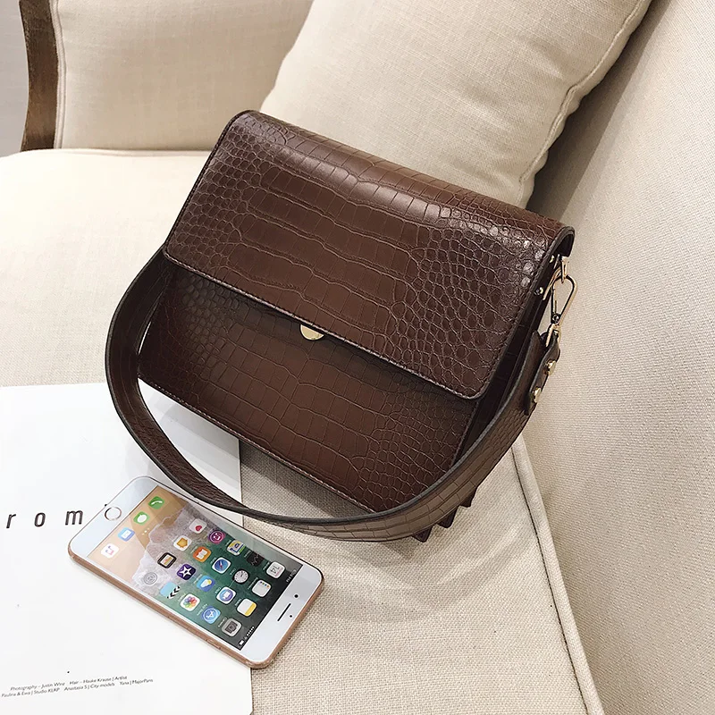 Beiluoshi2018 новая южнокорейская модная маленькая квадратная сумка под крокодиловую кожу осенняя и зимняя сумка на одно плечо