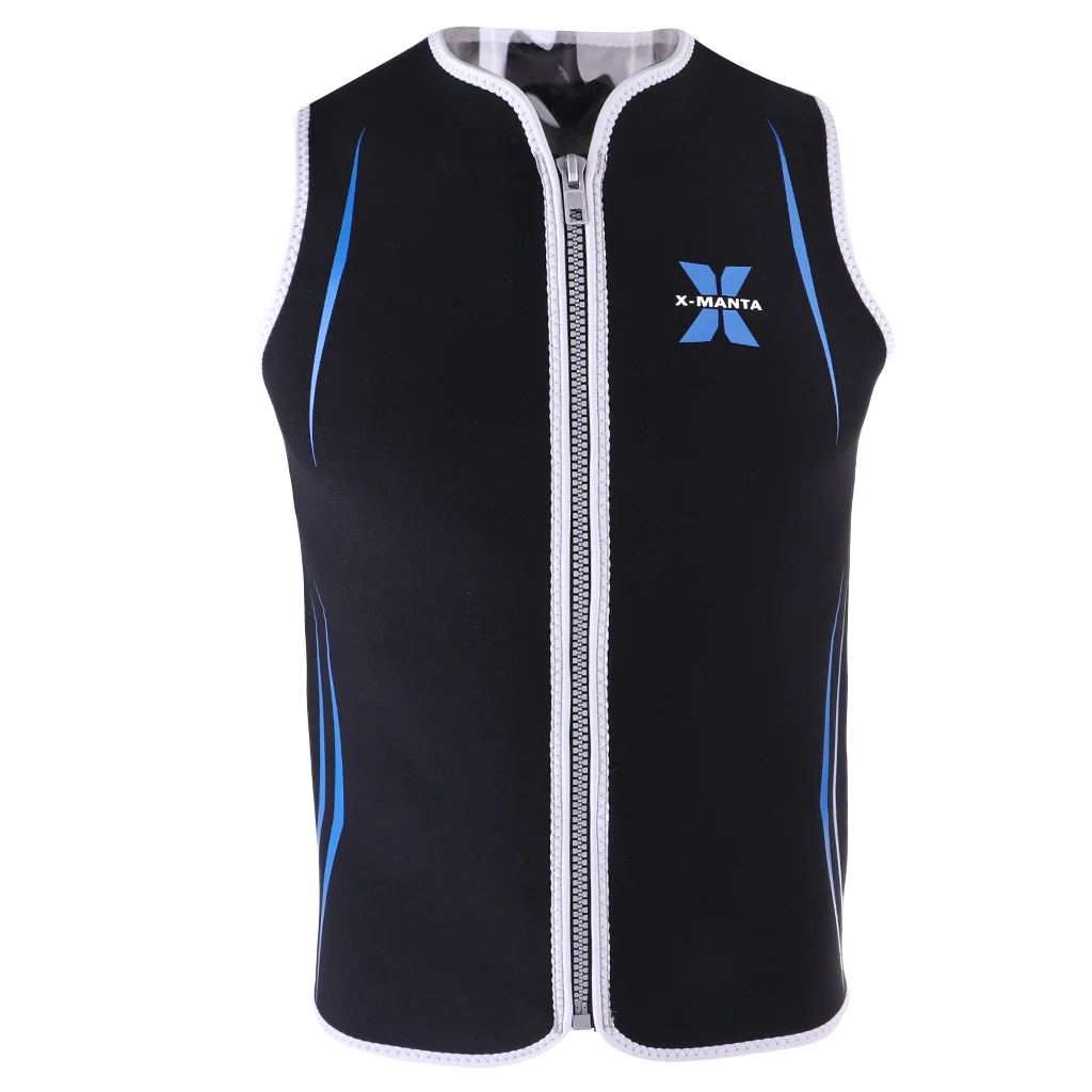 Premium 3mm Men's Wetsuits Neoprene Sleeveless Front Zipper Vest Jacket Top for Scuba Diving Surfing Swimming Snorkeling Suit