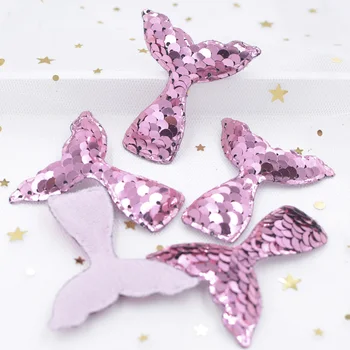 

16Pcs Padded Mermaid Tail Gleamy Artificial Appliques with Sequins Embroider Sew Iron on Patches, Kindergarten Decor F35