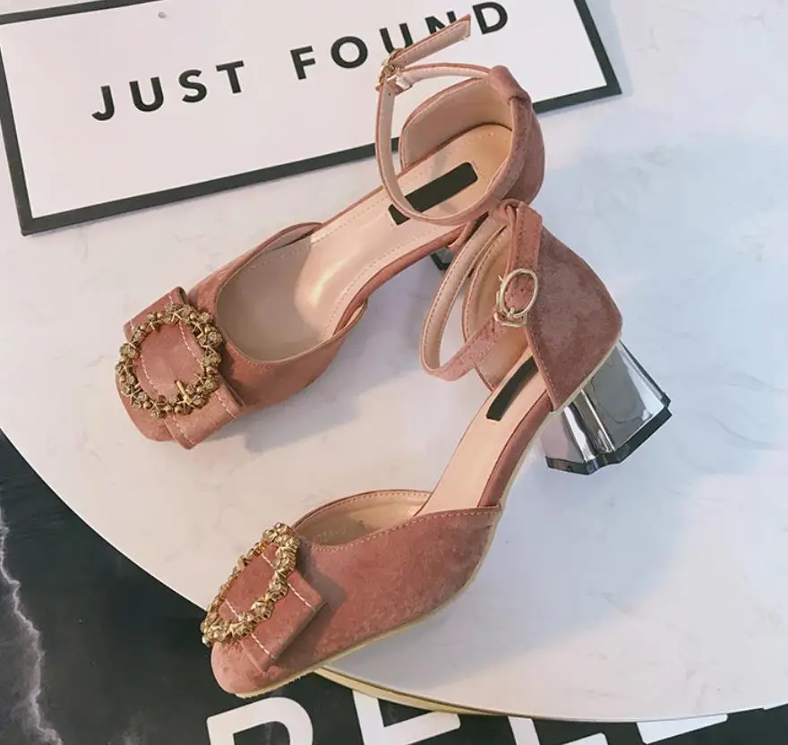 Para De Retro Coreana Primavera 2019 Tacones rosado Negro Ir Otoño Elegante Nueva El Y Con Versión La rXnxzr