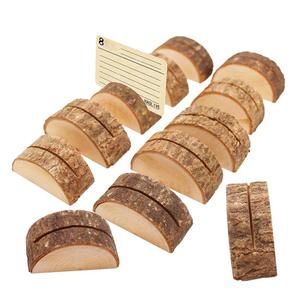 120pcs Wedding Place Wooden Card Holders Table Number Holder Stands for Decorations