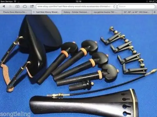

Strong 1sets of viola ebony fittings with tuner / tail gut / chinrest screw