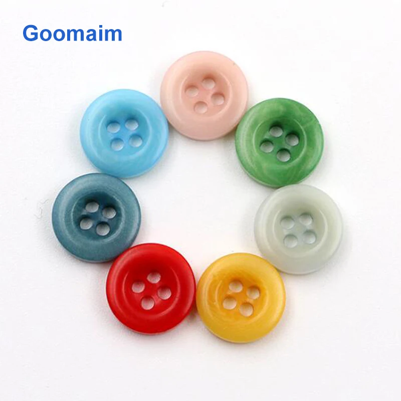 

10pcs fashion natural color resin buttons for jeans sewing suit 11mm 4 holes candy buttons for kids clothing