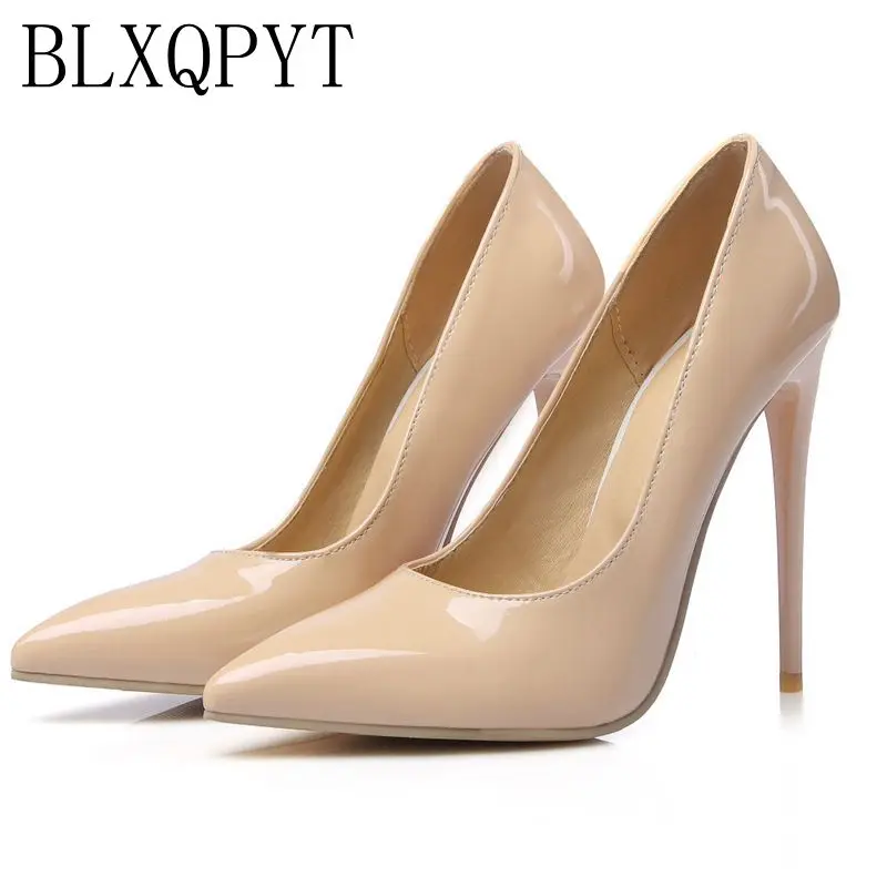 BLXQPYT/ новые модные пикантные женские туфли-лодочки абрикосового цвета с острым носком; женские свадебные туфли на очень высоком каблуке; большие размеры 34-47; 8-10