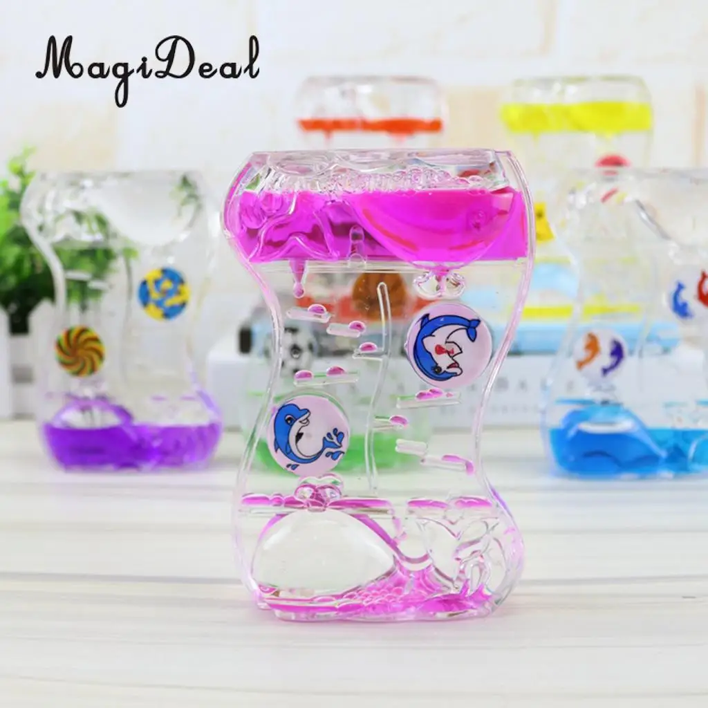 Floating Color Mix Illusion Whale Ball Floating Oil Hourglass Liquid Motion Toy Bubble Timer Desk Gadget