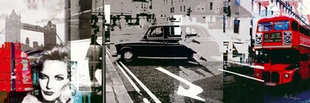 

cities landscape vintage posters London beauty double decker bus black and white pictures canvas painting