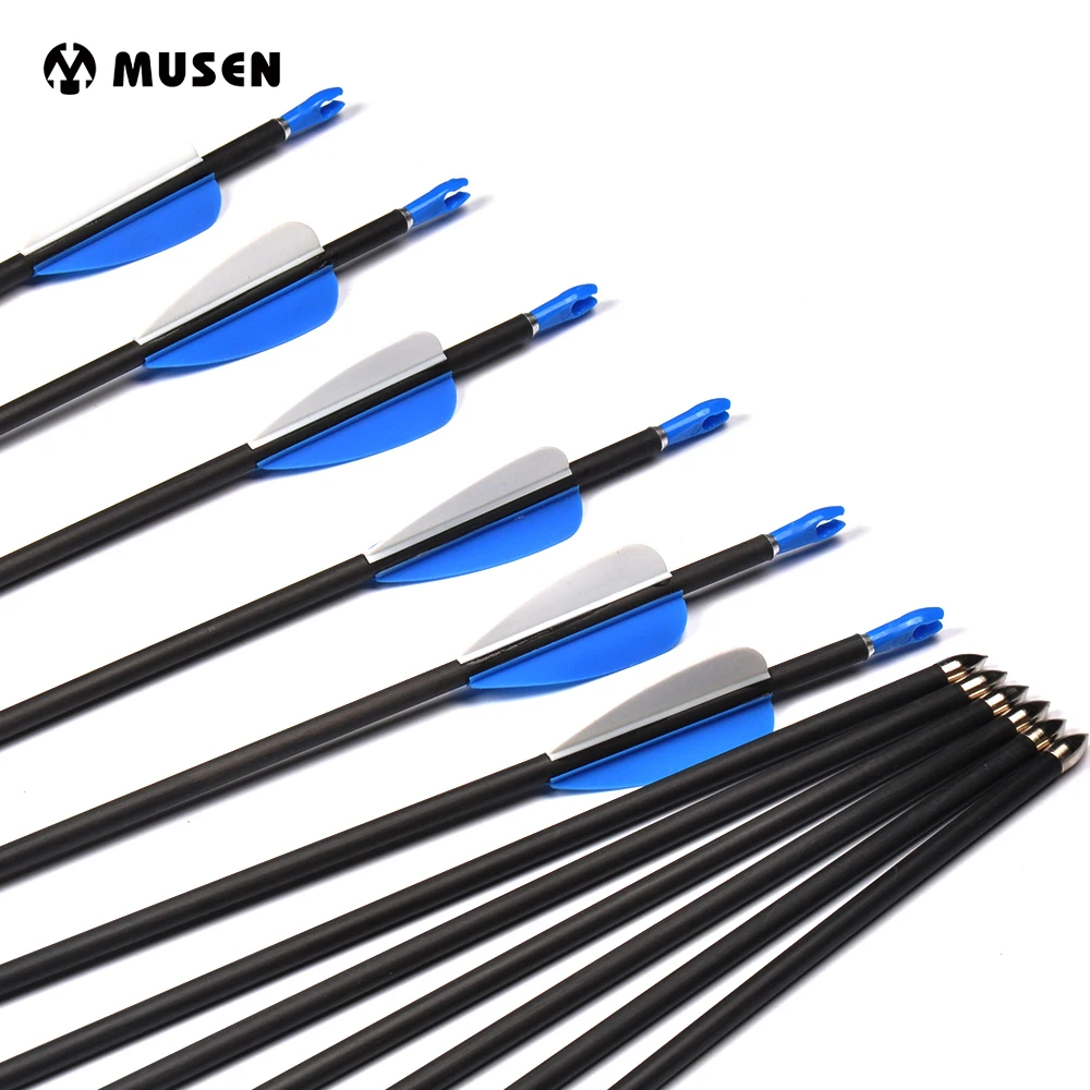 

6/12/24 pcs 100% Pure Carbon Arrows Diameter 5mm Spine 700 for Recurve Bow Arrow Hunting and Practice Archery Arrows