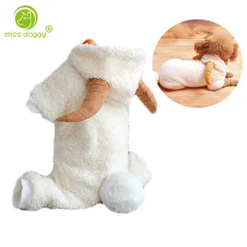 

New Arrival Lovely Cartoon Goat Transformed Dress Pet Dog Jumpsuit Winter Thickening Fleece Warm Clothes for Dogs Chihuahua 20E