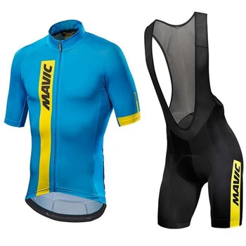 

Mavic sky color short sleeve cycling kits 2019 Summer Coolmax cycling Jersey New style team racing Pro Rbx bicycle clothing