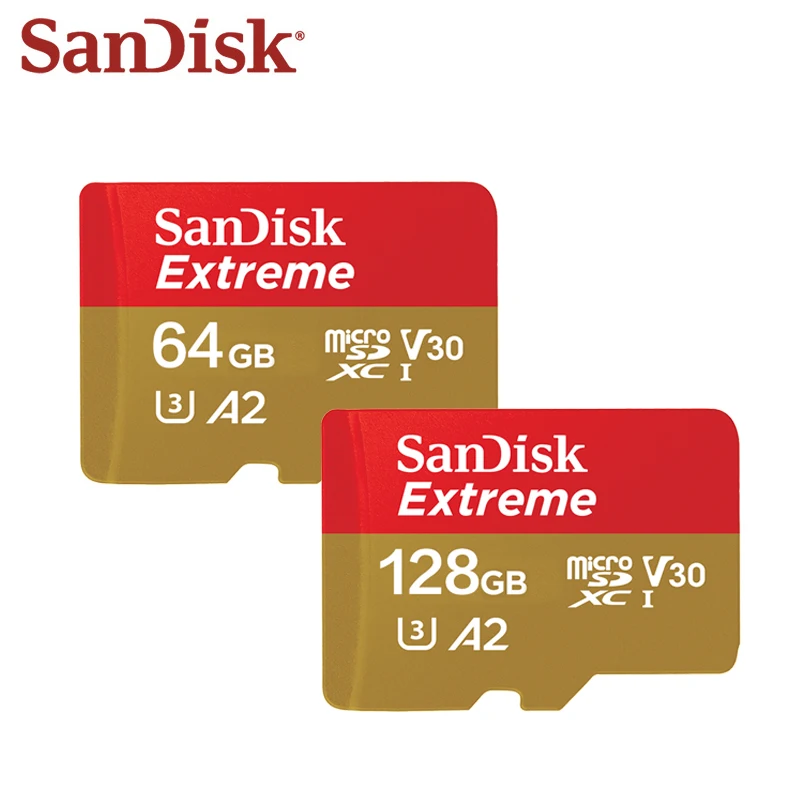 Купить Оригинальный SanDisk Micro SD карты 128 ГБ 64 ГБ U3 A2 V30 высокое Скорость UHS I TF карты памяти Microsd карты памяти Extreme
