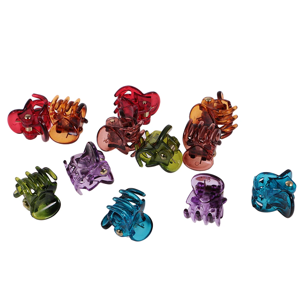 12 Pieces/ Lot Resin Lady Girl Mini Hair Resin Claws Clamps Clips Hair Grips for Holding Hair up and Styling