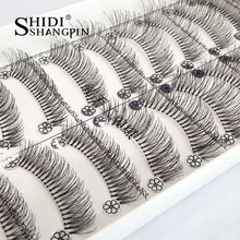 Топ 10 пар натуральные тонкие и Длинные Накладные ресницы, накладные ресницы, накладные ресницы ручной работы, макияж для глаз, крестик, изогнутые накладные ресницы, набор для макияжа