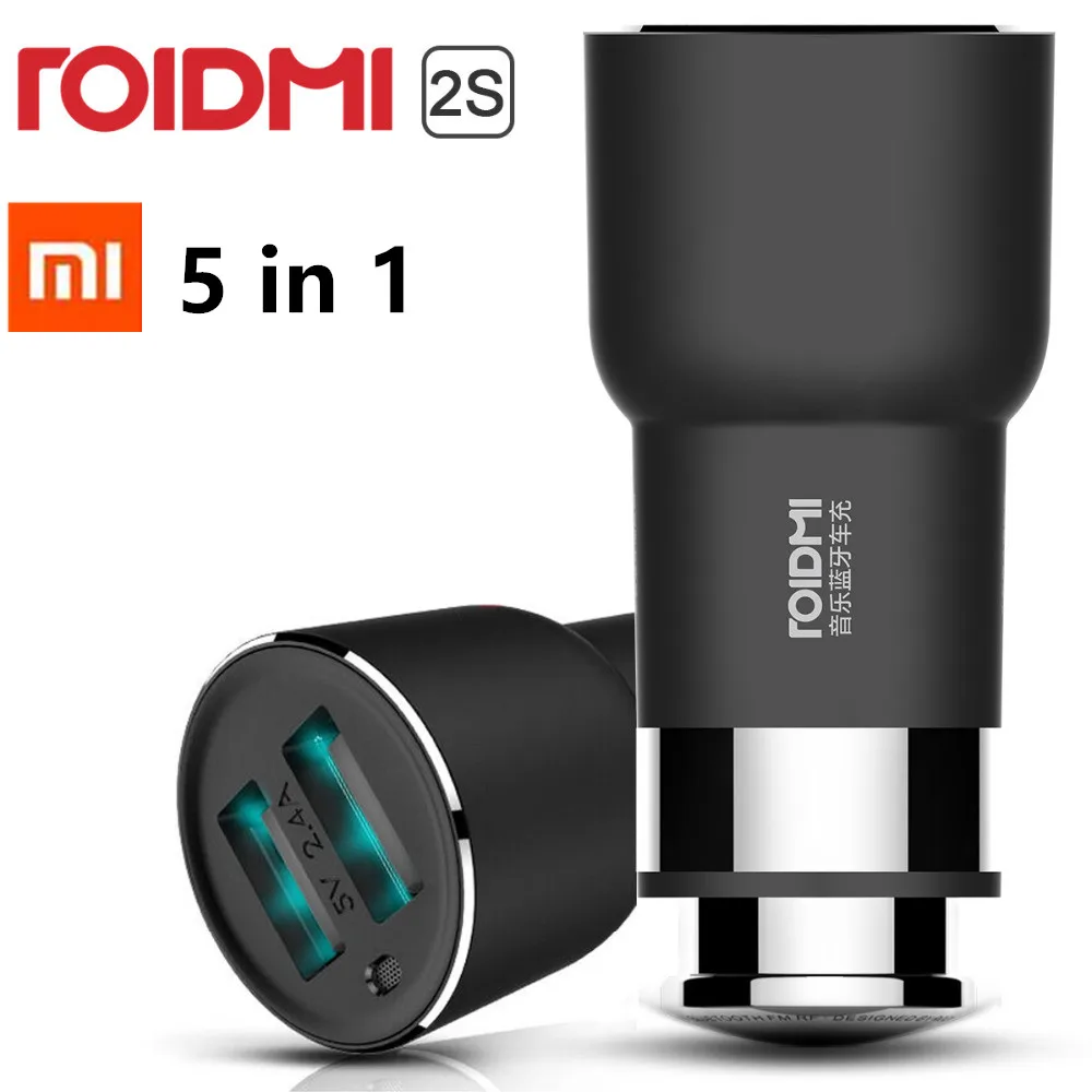 

2019 New Original Xiaomi 2S ROIDMI 5V 3.8A Bluetooth Handsfree Car Charger with music player FM transmitters for iPhone 5S 7 6S