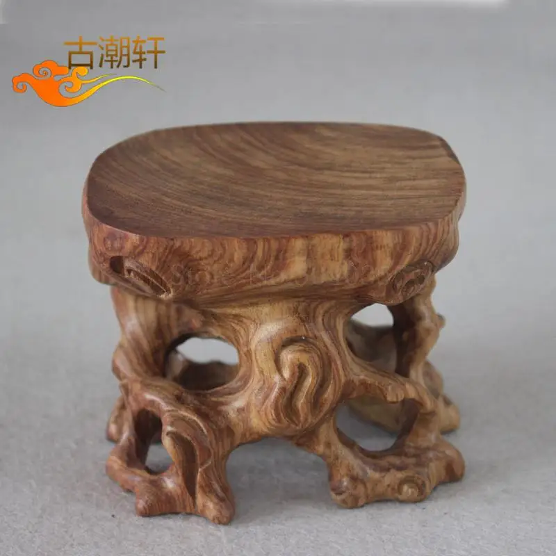 

mahogany root carving base solid wood can be sewed strange stone stone jade purple sand teapot tea set decoration base