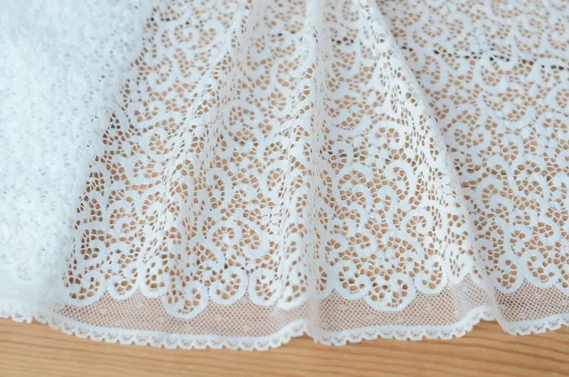 2M/lot 22 cm wide Exquisite beige white pink micro-elastic lace High-end clothing skirt dress decorative lace SC779