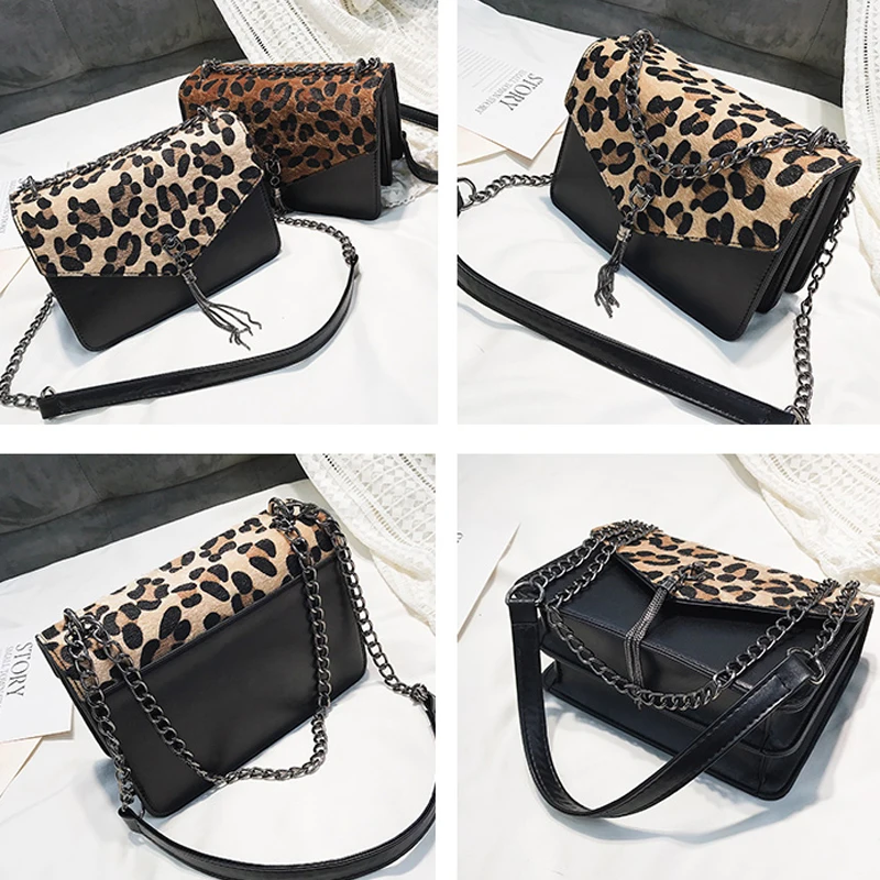 Leopard Fashion Trendy Chains Bag Female Famous Brands luxury handbag Women's purse crossbody messenger shoulder bags Sac A Main