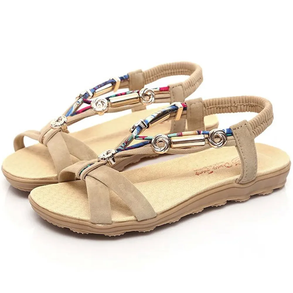 

2019 New Style Women Girls Sandals Shoes Woman Footwear Women's Summer Shoes Gladiator Flat Sandals Ladies Shoes 10
