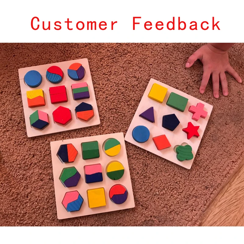 Montessori Toys Educational Wooden Toys for Children Early Learning 3D Puzzle Colorful Geometry Shape Matching Games