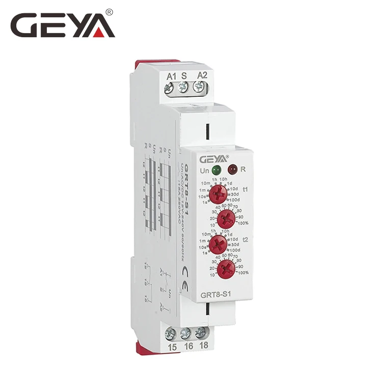 

10PCS Free Shipping GEYA GRT8-S Asymmetric Cycle Timer SPDT Relay 220V 16A AC/DC12V-240V Electronic Repeat Relay