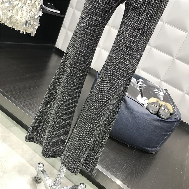 Blingbling женские, с расклешенным брюки новые весенние универсальные тонкие длинные брюки однотонные женские длинные брюки