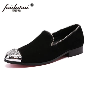 

Plus Size Fashion Round Toe Man Prom Height Increasing Moccasin Loafers Cow Suede Leather Wedding Party Men's Casual Shoes SL165