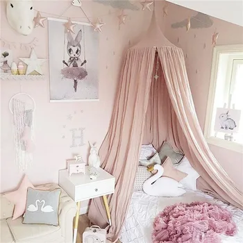 

Baby Bed Mosquito Net Bed Curtain Kids Bedding Round Hung Dome Kids Canopy Hanging Mosquito Net for Room Decoration Crib Netting